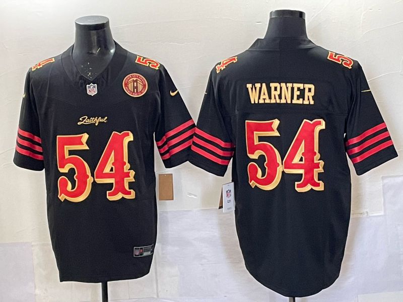 Men San Francisco 49ers #54 Warner black Limited Nike NFL 2025 Jersey 02